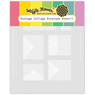 Waffle Flower Stencil - Postage Collage Envelope
